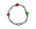 Roll the Dice Bracelet | Y2K Pearl Beaded Bracelet with Smiley Face & Colorful Dice Charms