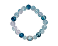 Frosted Lagoon Bracelet | Blue Crystal Beaded Stretch Bracelet | Fairycore Ocean Inspired Jewelry