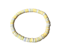 Citrus Cream Beaded Bracelet – Handmade Yellow and White Heishi Jewelry for Fresh Summer and Spring Style